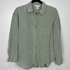 House Of Harlow 1960 Long Sleeve Button Down Shirt In Pale Green Size XS
